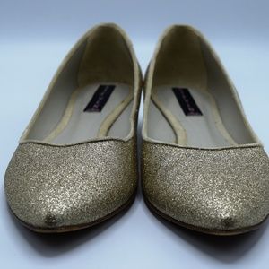 Steve Madden Gold Sparkle Kitten Heels